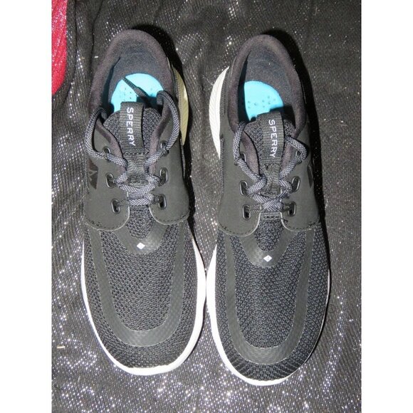 Sperry Black Top Sider 7 Seas 3 Eye Canvas Boat Shoes Sneakers size 6 STS98966 - Picture 2 of 8